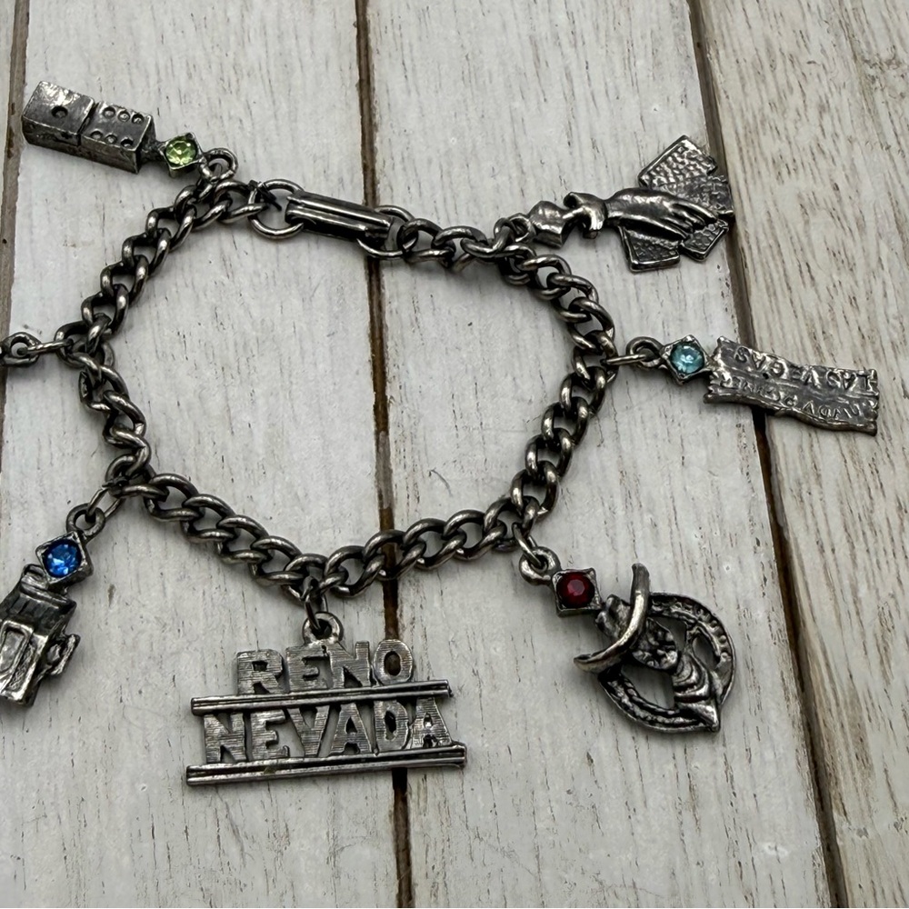 Silver Charm Bracelet with Reno Nevada Charms - Picture 4 of 5